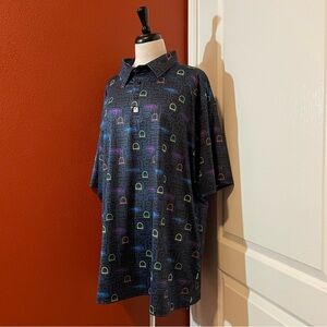 Greater Half GH‎ Men’s iPack Pac Man Arcade Golf Performance Camp Golfing Polo